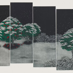 Hamanishi Katsunori, Winter—Cold Camellia Road (detail), 2022. Courtesy of Art Institute of Chicago