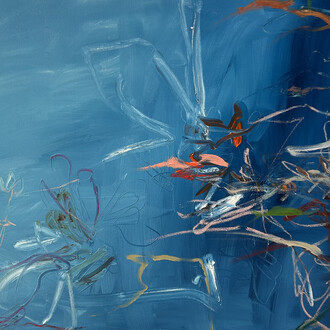 Diana Greenberg, Botanical in blue (detail), 2025. Courtesy of Wally Workman Gallery