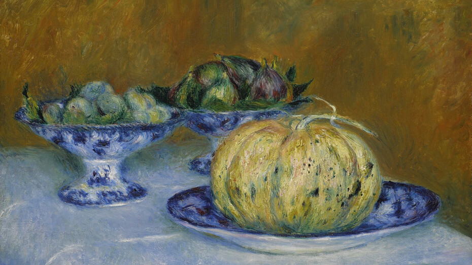 Pierre Renoir, Still life with melon, almonds, and figs (detail), 1882. Courtesy of San Antonio Museum of Art