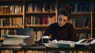 A late night study session, hallmark of university life
