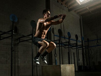A man improving his form for a jump