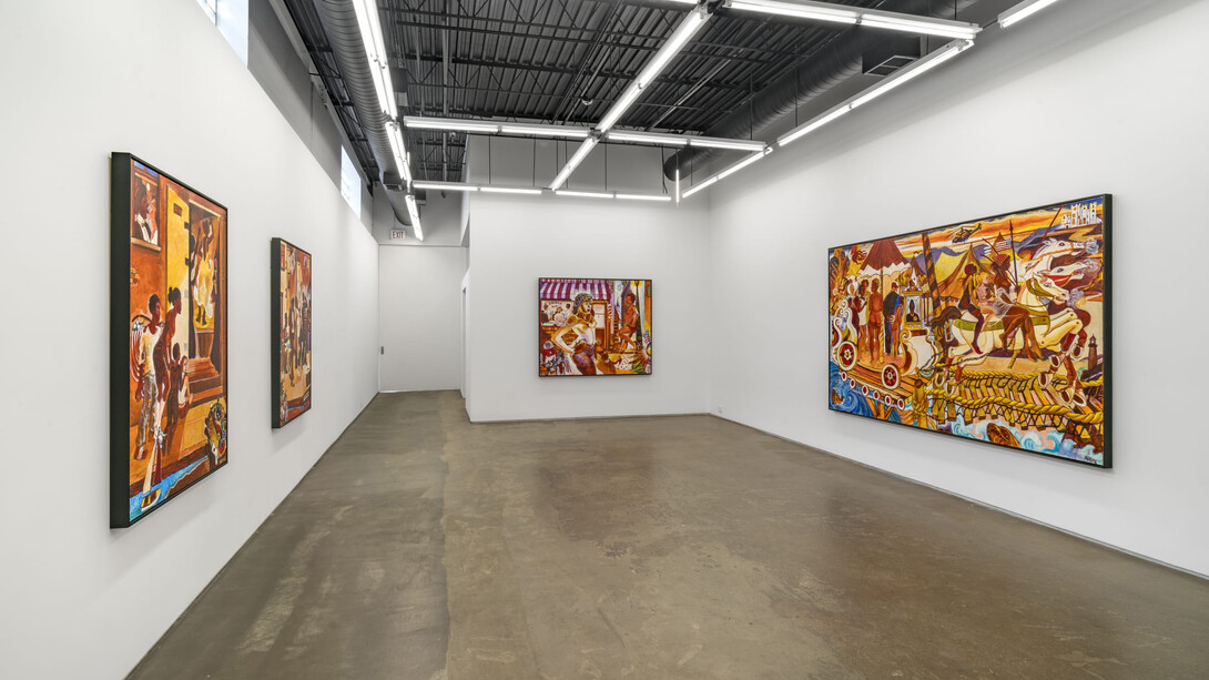 Arvie Smith, Crossing Clear Creek, exhibition view. Courtesy of moniquemeloche