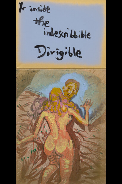 Archie Rand and Bob Holman, Yr inside the indescribbible Dirigible, 2017. Courtesy of Freight + Volume