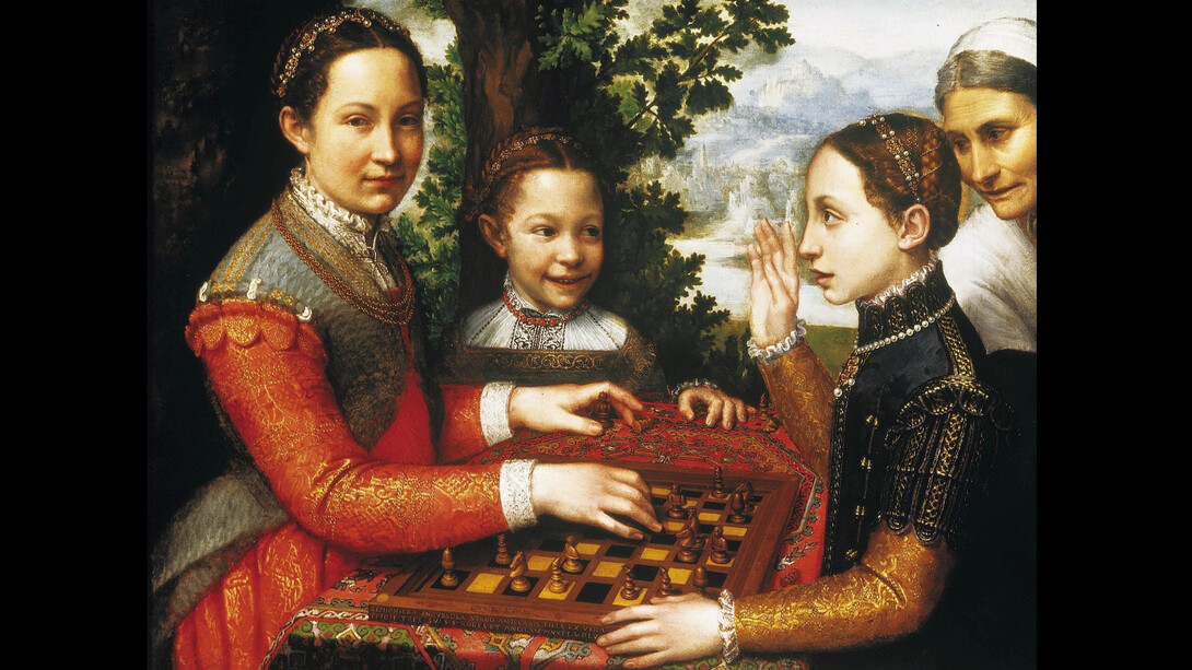 Sofonisba Anguissola, Het schaakspel, 1555 (la Fondation Raczynski du Musée national de Poznan)