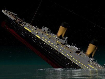 Il Titanic che cola a picco