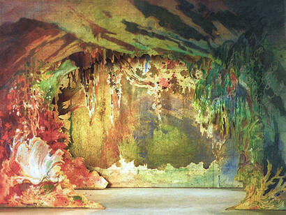 Oleguer Junyent, Scenografia per Tannhäuser, c. 1908, Legno e cartone, 34 x 60 x 62,5 cm, Barcellona, Institut del Teatre
