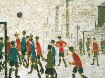 L. S. Lowry, El partido de fútbol (detalle), 1949