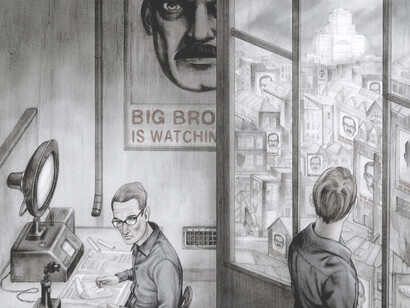 Ilustración del libro '1984' de George Orwell realizada por The Folio Society