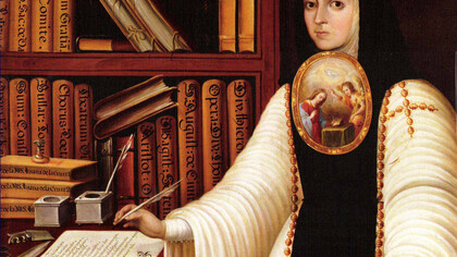 Miguel Cabrera. Retrato de Sor Juana Inés de la Cruz. ca 1750