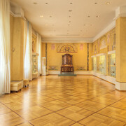 Blohm-Room, Designed by: Rudolf Alexander Schröder (1878-1962), Executed by: Ernst Matthes and Rudolf Tewes (1879-1965) 1912HamburgRoom with painted murals and a collection of porcelain from the mansion that belonged to the merchant family Blohm, located at Harvestehuder Weg 36