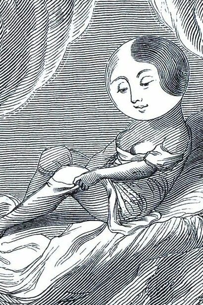 Ilustración de Jean-Jacques Grandville para el capítulo "Un eclipse conyugal", del libro "Otro mundo", 1844