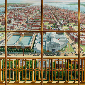 Richard Haas, Untitled (view of Manhattan looking south from latting observatory), 2006. Courtesy of New-York Historical Society Gallery. Gift of Cooley LLP, 2022.41.1. Image: Richard Haas