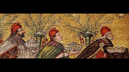 Ravenna, Sant'Apollinare, particolare del mosaico con i Re Magi