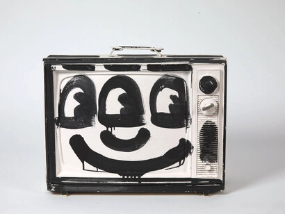 Keith Haring, Untitled (black and white TV) (detail), 1986. Courtesy of Crystal Bridges Museum 
