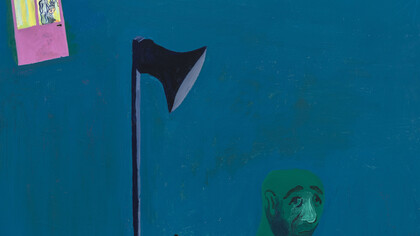 Dov Talpaz, Optimism of Sound, Latex on wood, 40x30, 2016