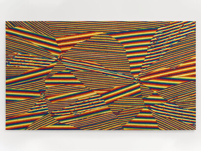 Loriel Beltran, Shattered screen, 2018-2023, latex paint on panel, 48 x 84 inches, 121.9 x 213.4 cm © Loriel Beltrán. Courtesy of the artist and Lehmann Maupin, New York, Hong Kong, Seoul, and London, and Central Fine, Miami Beach. Photo by Oriol Tarridas