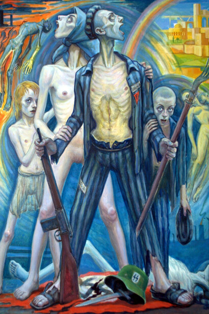 David Olère, *La révolte du Sonderkommando dʼAuschwitz-Birkenau*. Musée de la Résistance National, Champigny 