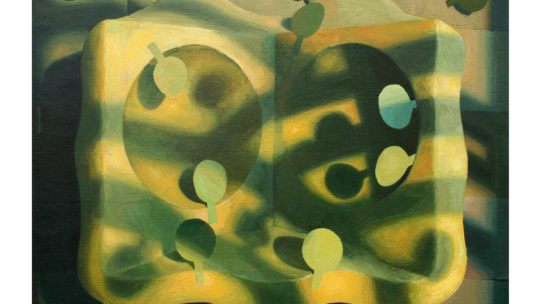 Benedict Rubbra, Landscape with opening seed pod, 55 x 65 cm, Oil on canvas, 1990