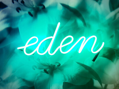 Indira Cesarine, Dreaming of Eden, Neon Sculpture + Photography Mounted on Acrylic