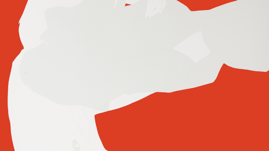 Natasha Law, Head in the Clouds (detail), 2013, Gloss paint on paper, 44 x 30 in / 113 x 77 cm, courtesy of Eleven, London