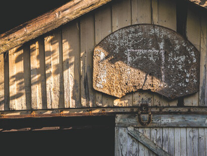 Robin  Layton, Larry Bird’s Childhood Hoop, 2012, Metallic archival print, 2/30, 24 x 36 inches 
