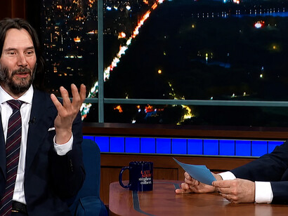 Keanu Reeves answers “The Colbert Questionert” during an appearance on The Late Show with Stephen Colbert