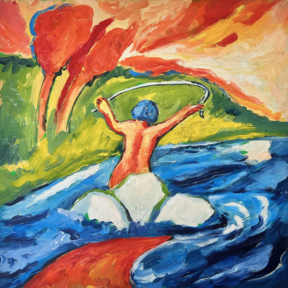 Mimmo Germanà, Al mare, 1988. Cortesia di Galleria Bonioni Arte