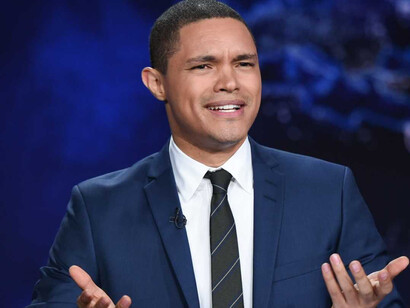 Trevor Noah during an episode of Comedy Central