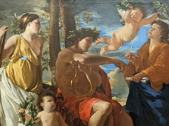 Nicolas Poussin, La inspiración del poeta (detalle), c. 1630
