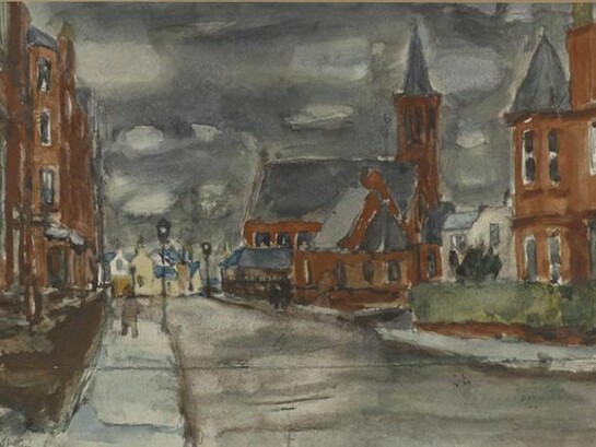 Sir William Gillies, Willowbrae Road, Edinburgh, c.1935, watercolour