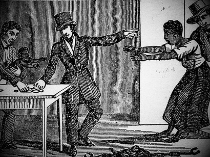 "Selling a mother from her child": illustration of the American anti-slavery almanac for 1840
