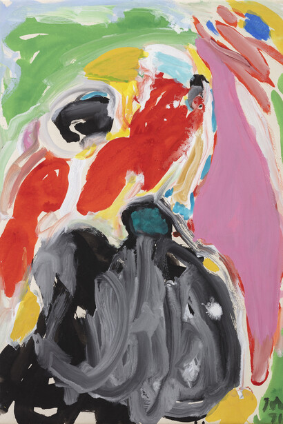 Asger Jorn
Enfant gloutonneux, 1971
Acrylic on paper mounted on canvas
72.5 x 51 cm
28 1/2 x 20 1/8 in
© Donation Jorn, Silkeborg/ billedkunst.dk/ DACS 2019 Courtesy Private Lender and Galleri Bo Bjerggaard
