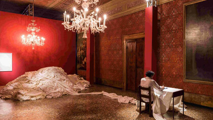 My East is Your West. Installation Shot, work by Shilpa Gupta, 2015, photo Mark Blower