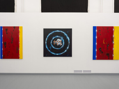 Kendell Geers, The treason of images, exhibition view. Courtesy of acb Gallery