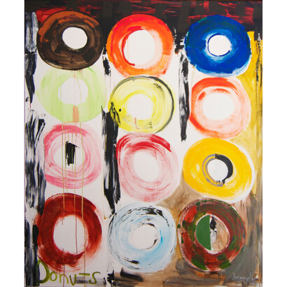 Paintings from the Donut Series, 2015, acrylic on canvas, 60 x 72 inches