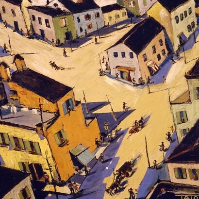 Guglielmo Sansoni (Tato), Sensazione di volo - 1° tempo, 1929, olio su tela, inv. AM 911. Mostra "Il tempo del Futurismo", presso la Galleria Nazionale d'Arte Moderna, Roma, Italia
