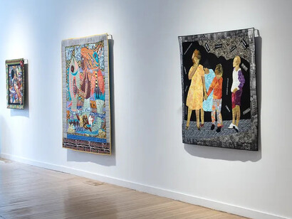 Various artists, Masters of the stitch: threaded stories, exhibition view. Courtesy of Claire Oliver Gallery