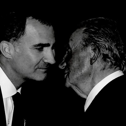 Juan Carlos I con su hijo Felipe, actualmente Felipe VI 
