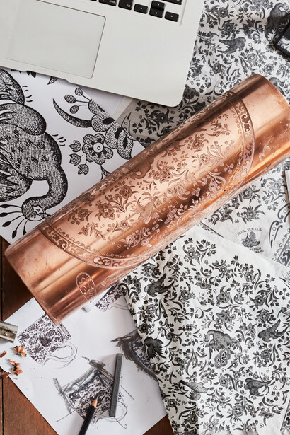 Engraved copper roller