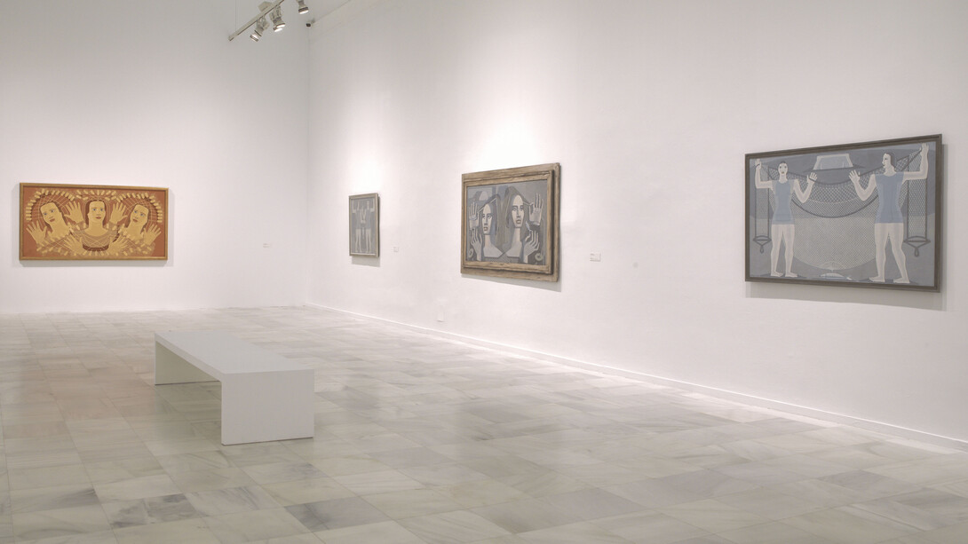 Maruja Mallo, Mask and compass, exhibition view. Courtesy of Museo Nacional Centro de Arte Reina Sofía