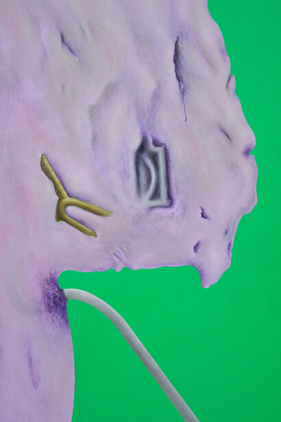 Iacopo Pesenti, Enigma, tecnica mista su tela, 90x50 cm, 2018