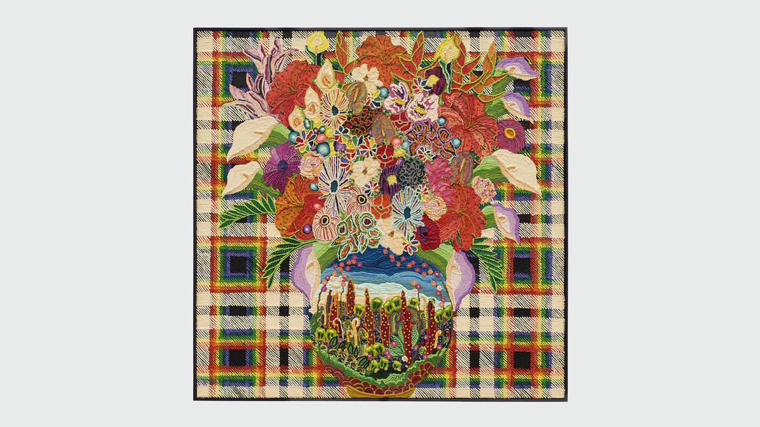 Caroline Larsen, Wild Garden, 2022, Oil on canvas over panel, 60 x 60 inches, 152 x 152 cm. Courtesy of The Hole, New York