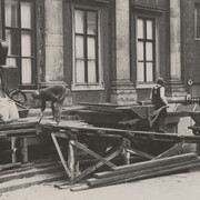 Construction du dépôt à l'épreuve des bombes du Mauritshuis, octobre 1939. Avec l'aimable autorisation du Mauritshuis