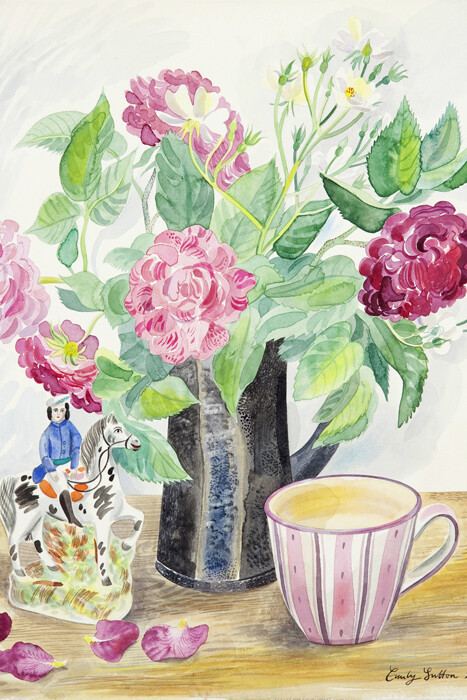 Emily Sutton, First Roses, watercolour, 34 x 30 cm