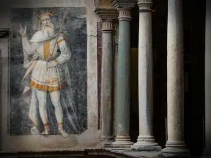 Cortile interno, Palazzo Besta, Teglio, Sondrio, Lombardia, Italia