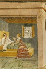 "Gabrina tenta di sedurre Filandro", Vincenzo e Michele de Barberis, XVI secolo. Palazzo Besta, salone d’onore
