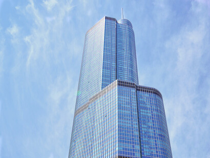 Trump Tower against a clear sky backdrop
