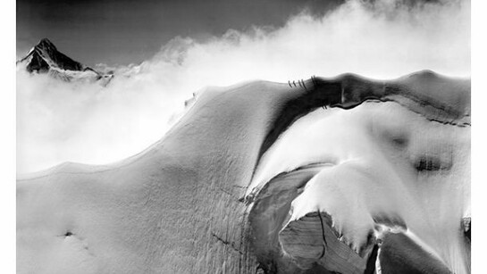 Bradford Washburn, After the storm, Climbers on Doldenhorn, Switzerland, 1960, © Bradford Washburn, courtesy Decaneas Archive and Michael Hoppen Gallery