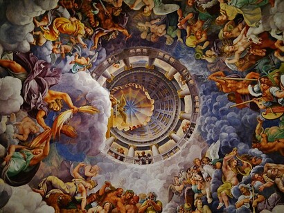 La Sala dei Giganti, una delle più note stanze affrescate all'interno del Palazzo Te, edificato a Mantova da Giulio Romano, fra il 1531 e il 1536