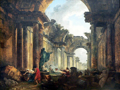 Hubert Robert, Vue imaginaire de la Grande Galerie du Louvre, 1796